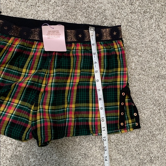 Savage x Fenty Green Plaid Long Sleeve Shorts Pajama Set - Picture 10 of 13